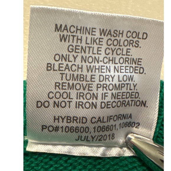 Authentic Grinch Christmas Sweater Green White Striped Long Sleeve Sz. L‎ 14 16 - Picture 4 of 5